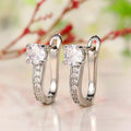 Huitan Crystal Cubic Zirconia U-Hoop Earrings for Women Hoop Earrings Axl E1557