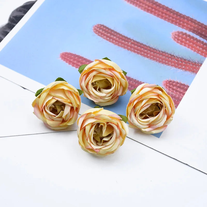 Silk Tea Rose Heads 10/20 Pcs – Artificial Flowers for Wedding Artificial Silk Flowers Axl Color 3 10 Pieces