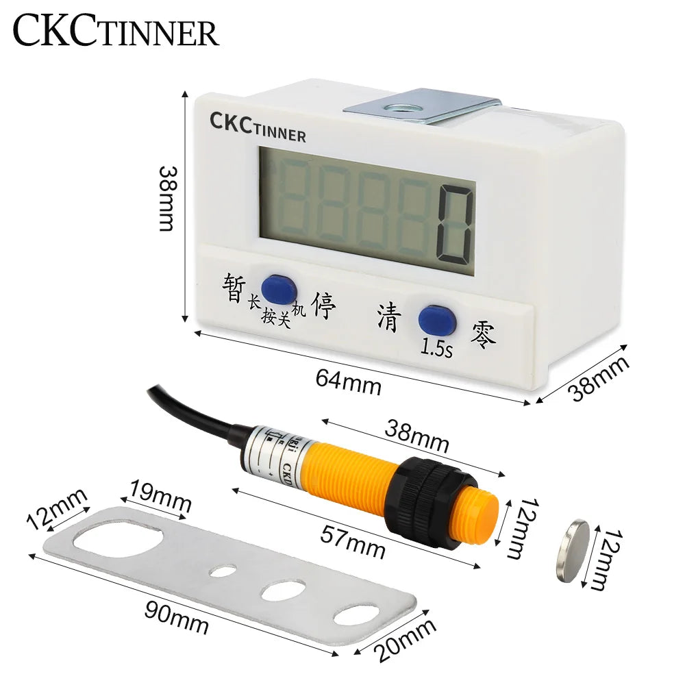 Digital Magnetic Proximity Counter 5-Digit | CKCTINNER SJ18 Digital Counter Meter Axl