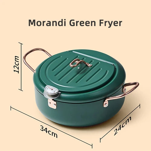 KEMORELA Stainless Steel Deep Fryer Pot with Temperature Display Deep Fryer Pot Axl 24CM