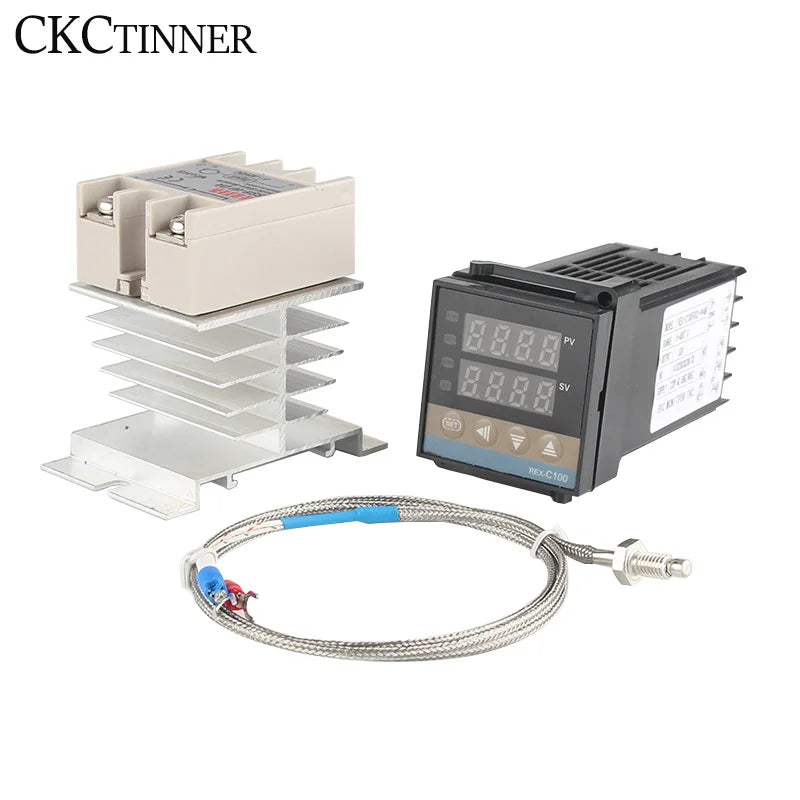 REX-C100 PID Temperature Controller Kit – 40A SSR & K Thermocouple PID Temperature Controller Axl