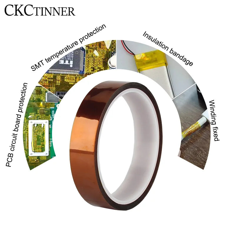 Kapton Polyimide Tape High Temp Resistant 30M | Multi-Width Polyimide Insulation Tape Axl