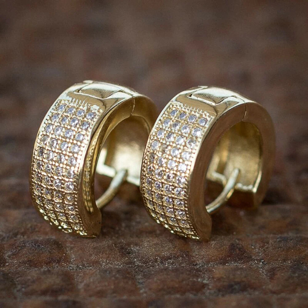 Huitan Unisex Round Hoop Earrings – White Cubic Zirconia Hoop Earrings Axl