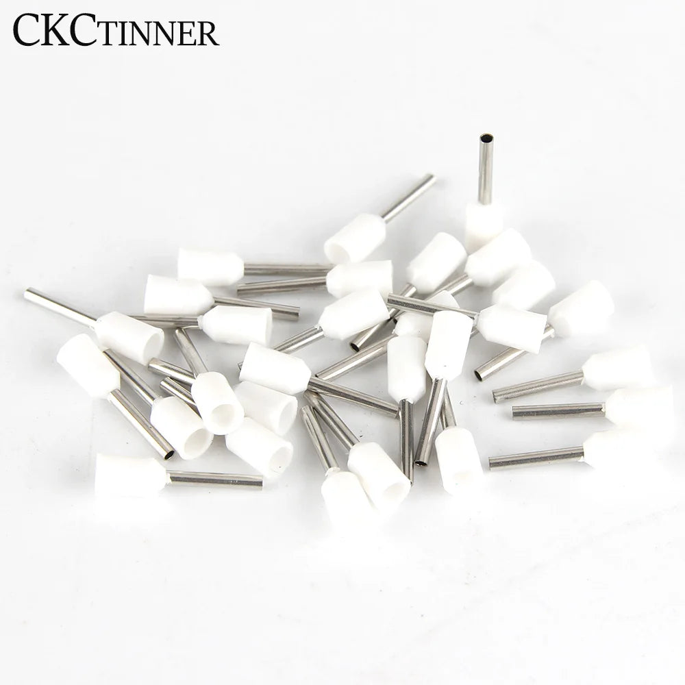 1000pcs Insulated Ferrule Cord End Wire Crimp Terminals CE Wire Ferrule Terminals Axl White E0508