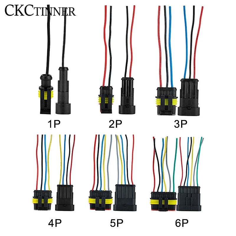 Waterproof Automotive Connector 1–6 Pin Male Female Wire Plug Automotive Wire Connector Axl