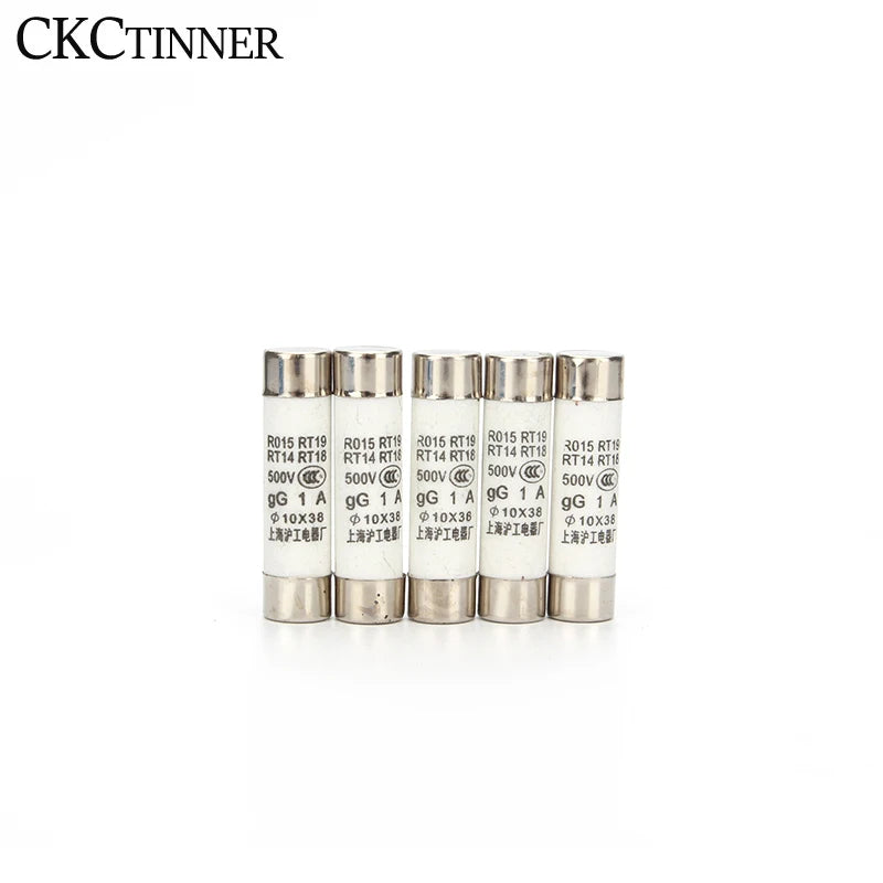 10Pcs Ceramic Fast-Blow Fuse 10x38mm 500V RO15 RT14 RT18 Ceramic Fuse Axl