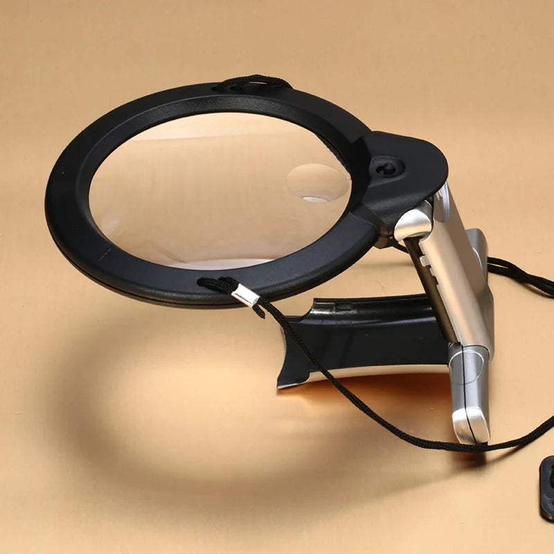 Hands-Free LED Magnifier Loupe 5X 2.5X Neck Wear Reading Glass LED Magnifier Loupe Axl