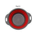 Collapsible Silicone Colander – Foldable Fruit & Veggie Strainer Collapsible Colander Axl Round-Red-S