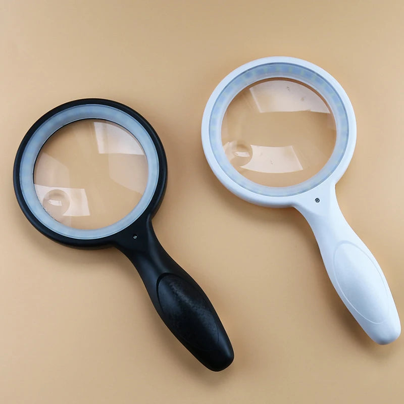 LED Handheld Magnifying Glass USB Rechargeable 2X 13X Ring Light LED Magnifying Glass Axl