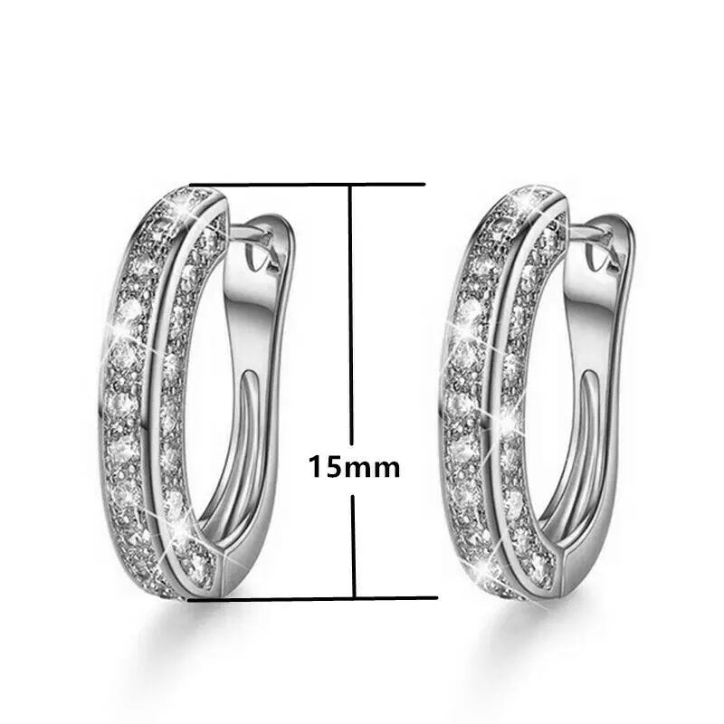 Huitan Micro Paved CZ Small Hoop Earrings for Women – 3 Colors Hoop Earrings Axl
