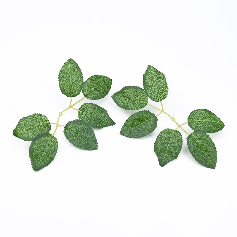 Silk Rose Leaves 20/50 Pcs – Wedding & DIY Floral Decor Artificial Silk Leaves Axl