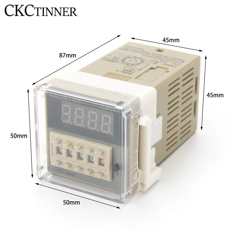 DH48J-11A Digital Counter Relay 11-Pin 12V–380V with Base Digital Counter Relay Axl
