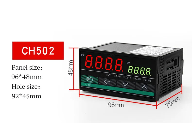 Dual Output PID Temperature Controller SSR & Relay LCD 48–240V PID Temperature Controller Axl CH502
