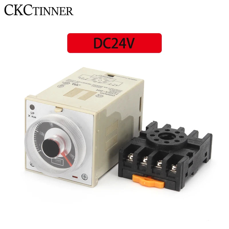 CKCTINNER H3BA-8H 8PIN Timer Relay with Base | DC24V AC220V Timer Relay Axl DV24V