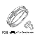 Huitan His King Her Queen Engraved Couple Ring – CZ Wedding Band Couple Wedding Ring Axl F083 Men Silver Plated resizable