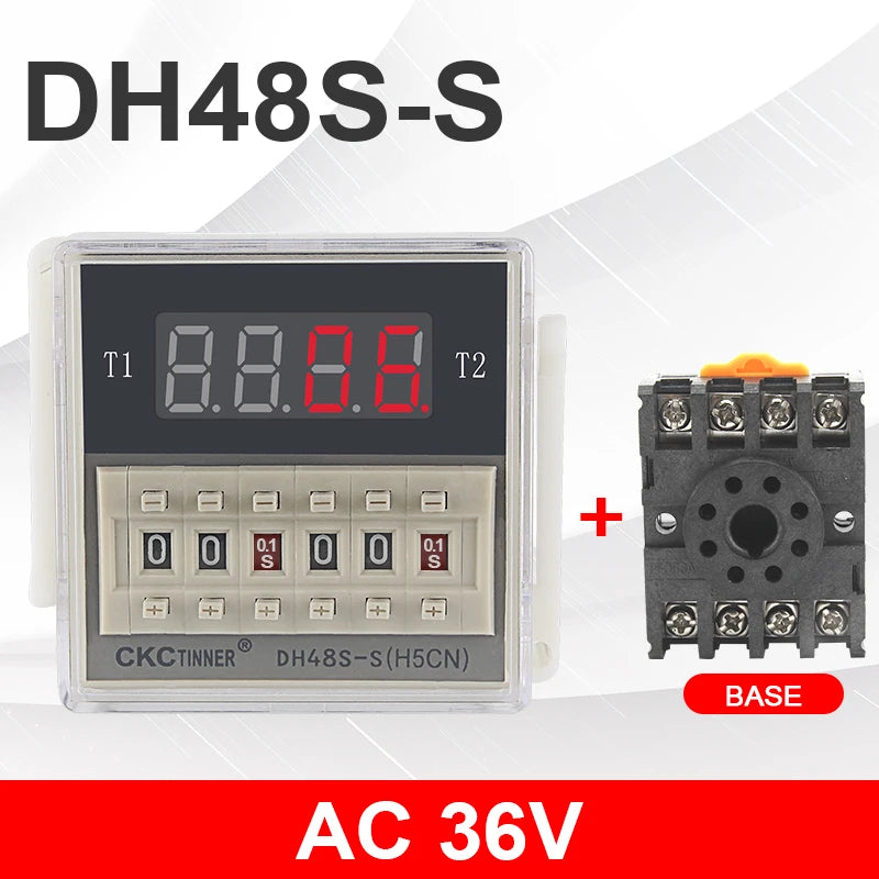 DH48S-S Programmable Timer Relay Switch 12V–380V | 0.1S–99H Timer Relay Switch Axl DCAC36V