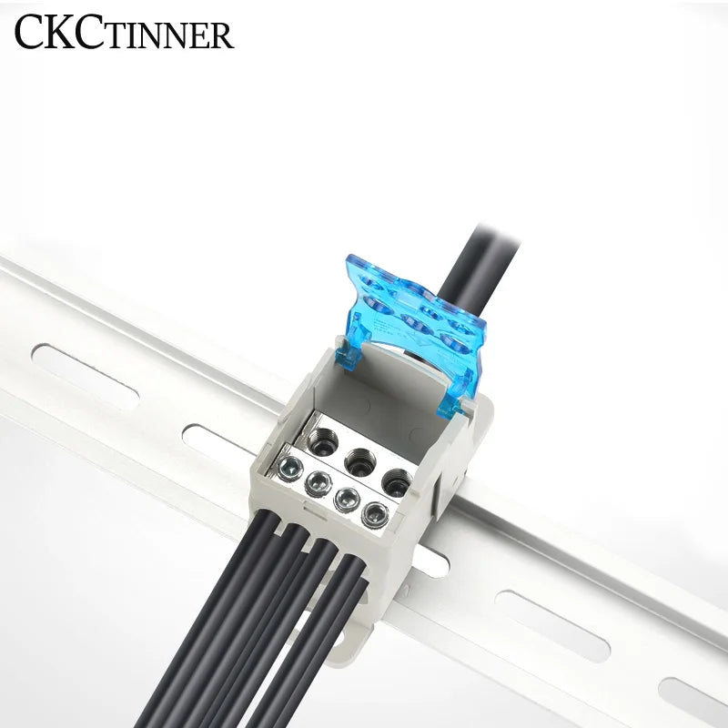 UKK80A Terminal Block 80A DIN Rail 1-In Multi-Out Wire Connector DIN Rail Terminal Block Axl