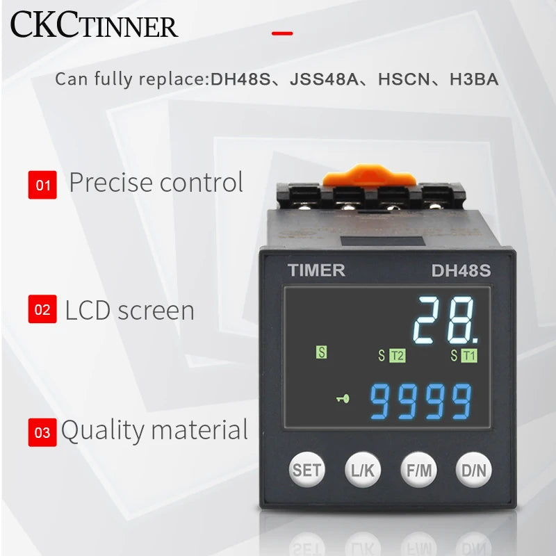 DH48S Programmable Time Delay Relay 24V/220V + Socket Base Programmable Time Relay Axl