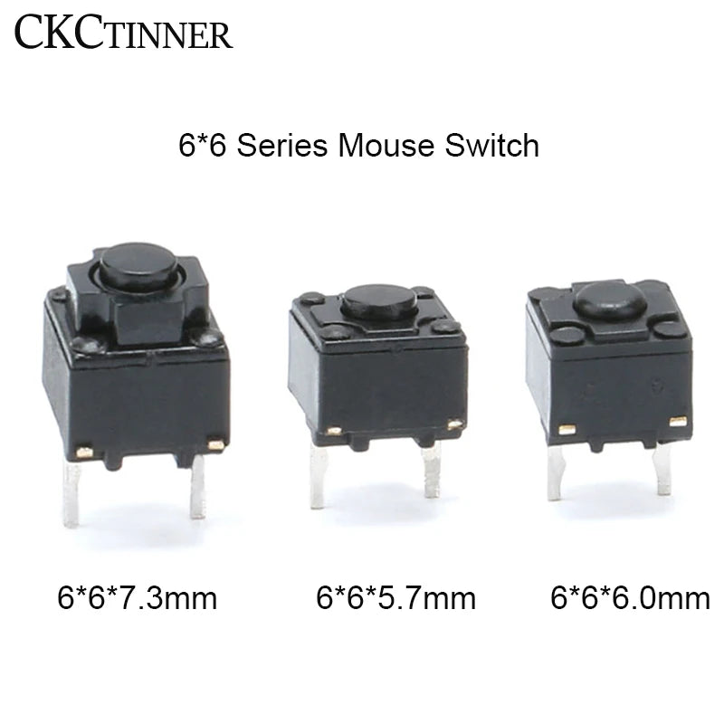 10pcs Square Micro Switch Buttons 6x6mm | Mouse Tactile Switch Micro Switch Axl 6x6x6.0mm