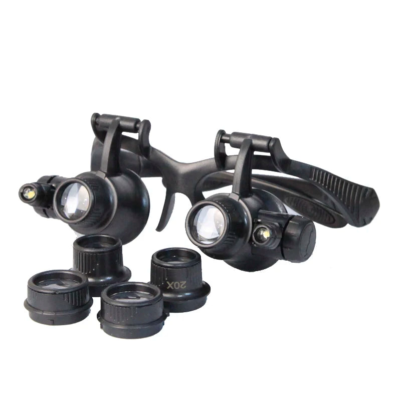 LED Head Magnifier Loupe – 8 Lenses for Jewelry & Watch Repair Head Magnifier Loupe Axl