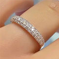 Huitan Women's CZ Band Ring – Trendy Shiny Fashion Jewelry Fashion Ring Axl F1202 10