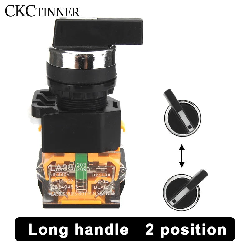 22mm Rotary Selector Switch LA38 Self-Lock & Reset 2/3 Position Rotary Selector Switch Axl