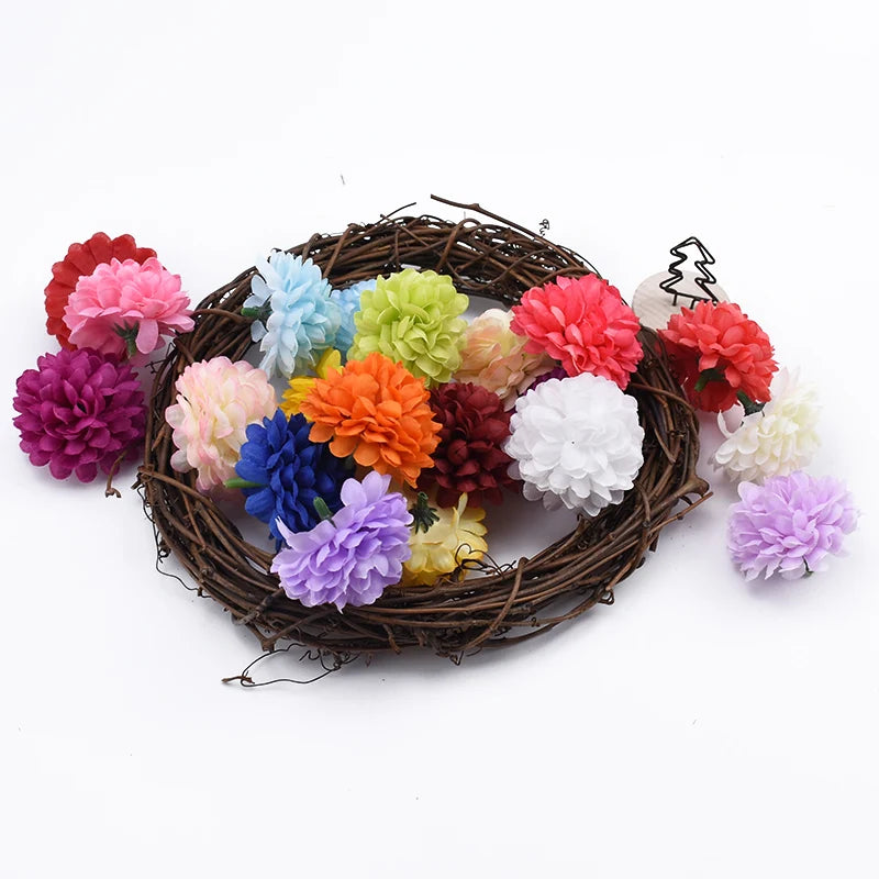 30 Pcs Silk Artificial Chrysanthemum Heads for DIY & Decor Artificial Flower Heads Axl