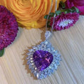 Huitan Heart Purple CZ Pendant Necklace for Women | Trendy CZ Pendant Necklace Axl XL646 45cm
