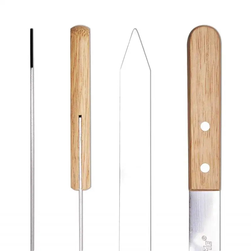 23.5" Stainless Steel BBQ Skewers with Oak Wood Handle | 2-8pc BBQ Kebab Skewers Axl