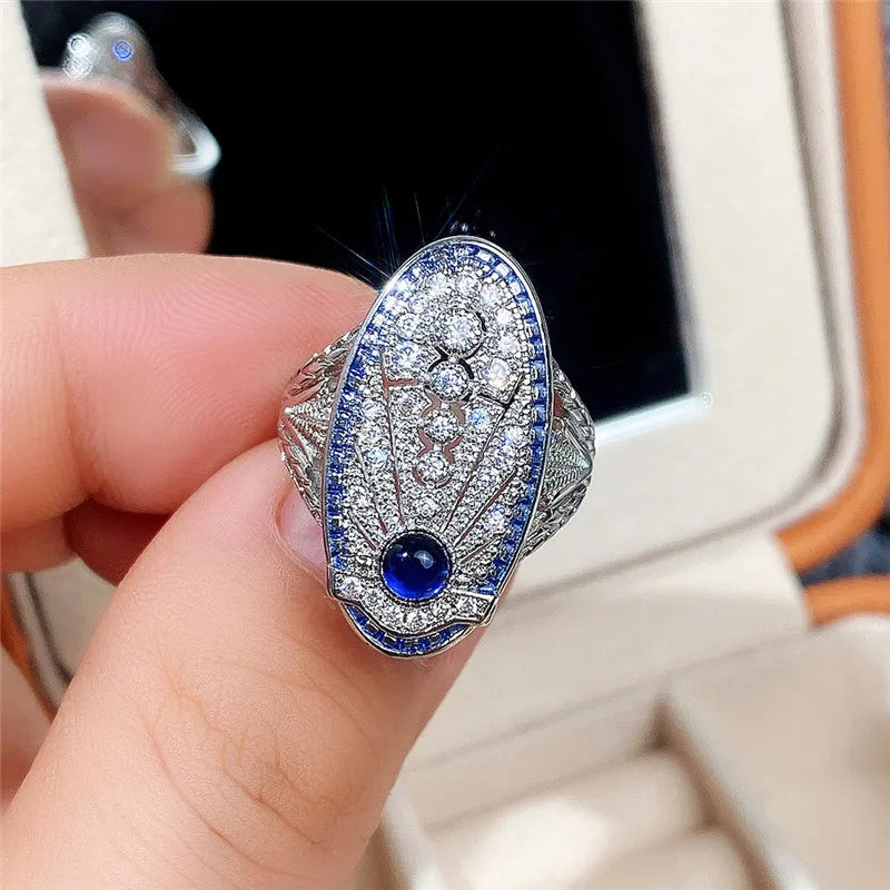 Huitan Women's Cubic Zirconia Geometric Ring – Brass Band Fashion Ring Axl F1309 6