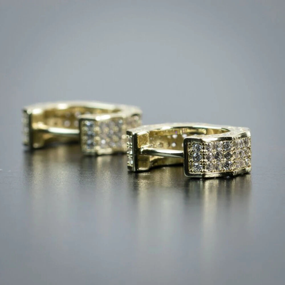Huitan Geometric Hoop Earrings – Silver & Gold Bridal Jewelry Hoop Earrings Axl