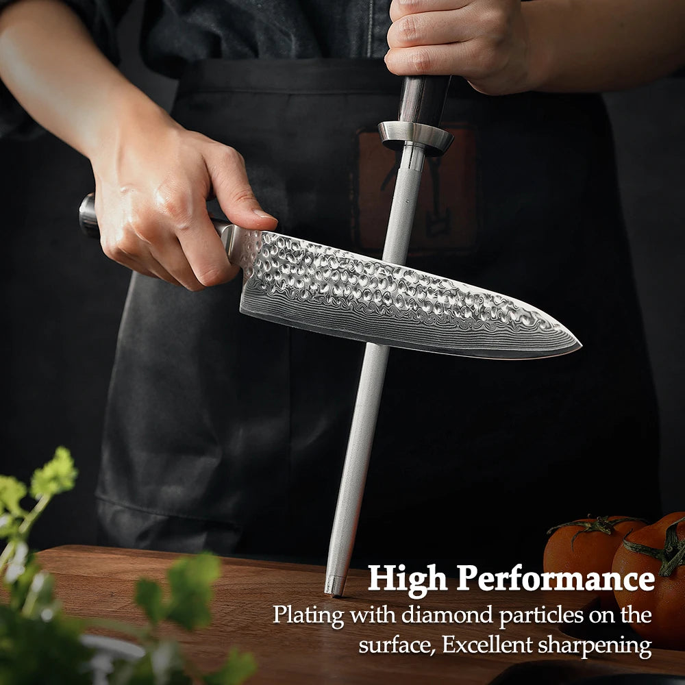 XINZUO Diamond Honing Steel Rod – Knife Sharpener Knife Honing Rod Axl