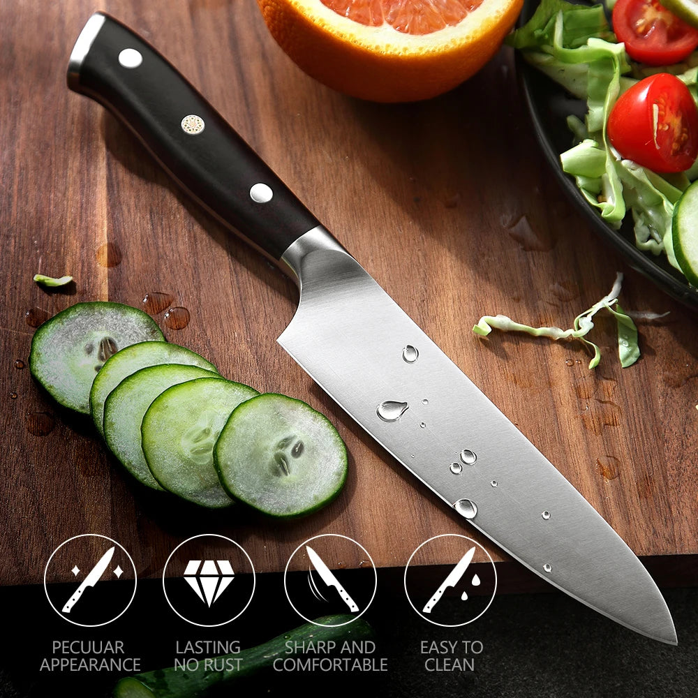 XINZUO 5-Inch Utility Knife – German 1.4116 Steel & Ebony Handle Kitchen Utility Knife Axl
