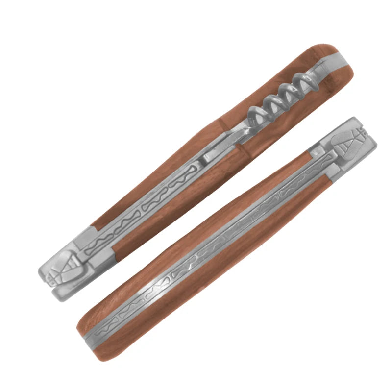 Wood Handle Folding Knife with Corkscrew | Pocket Carry Knife Folding Pocket Knife Axl