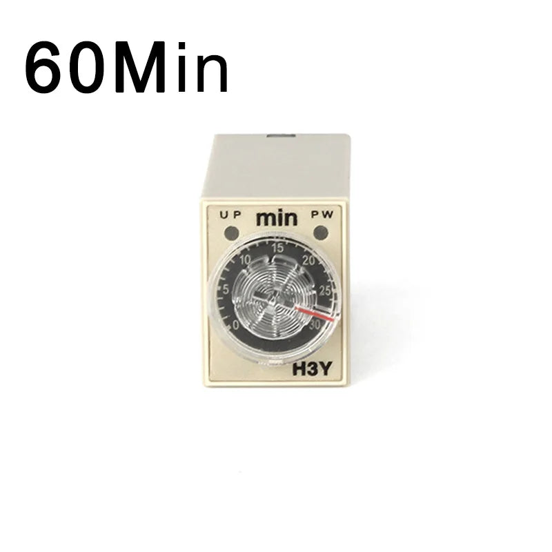 H3Y-2 AC220V Time Delay Relay Timer with 8-Pin Base Socket Time Delay Relay Axl 0-60M