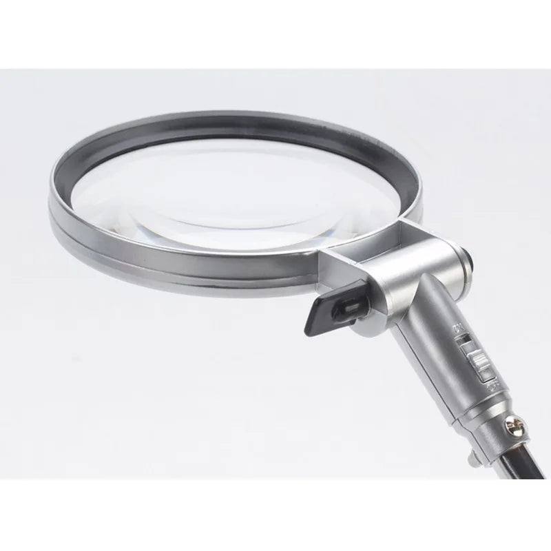 LED Desktop Magnifying Glass with Stand – 2.5x 120mm Folding Desktop Magnifier Axl
