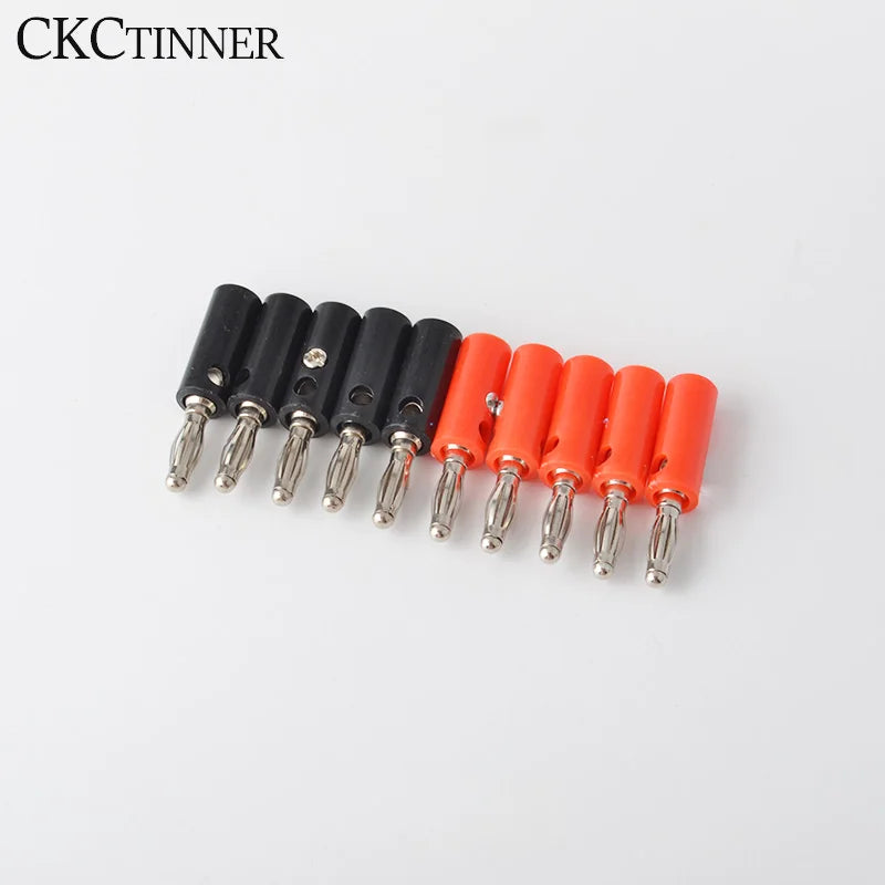 10-Pack 4mm Banana Plugs – Black & Red Speaker Connectors Speaker Wire Connectors Axl