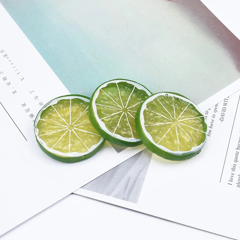 Plastic Lemon Slice Decorations 10 & 30 Pcs | DIY Craft Craft Decorations Axl green 30pcs