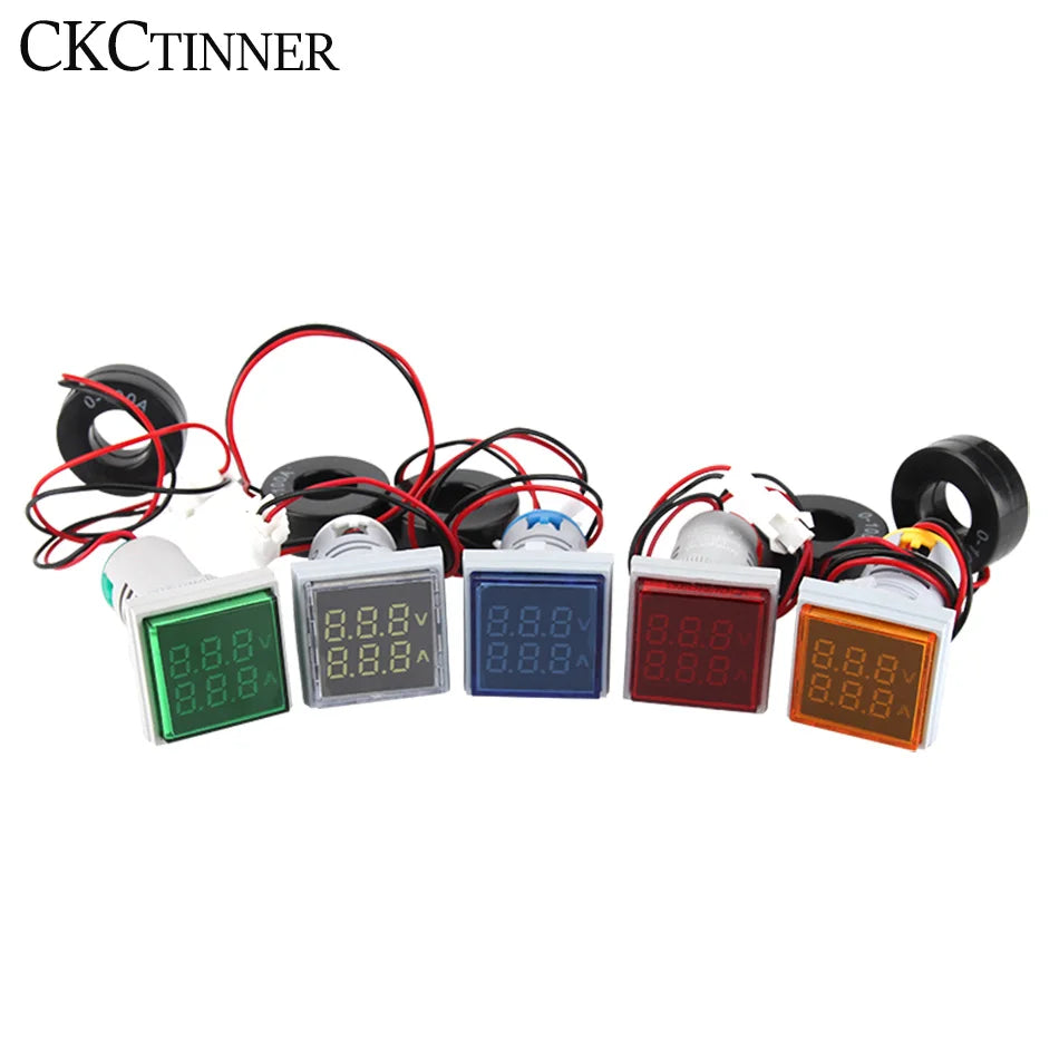 AC 60–500V LED Digital Voltmeter 22mm Panel Mount Voltage Indicator Digital Voltmeter Axl