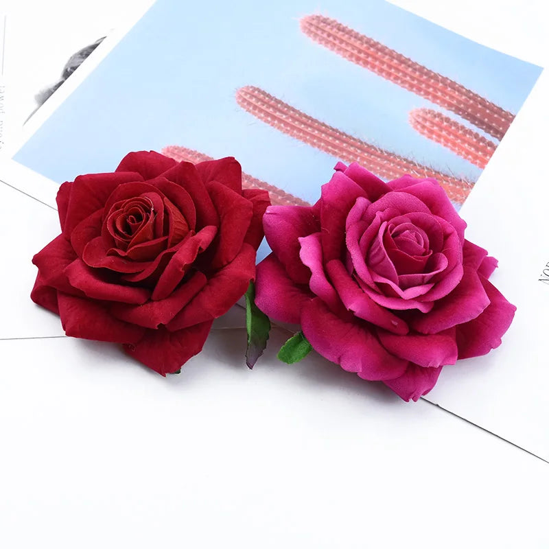 30/50 Pc Silk Artificial Rose Heads for Wedding & Home Decor Artificial Silk Flowers Axl