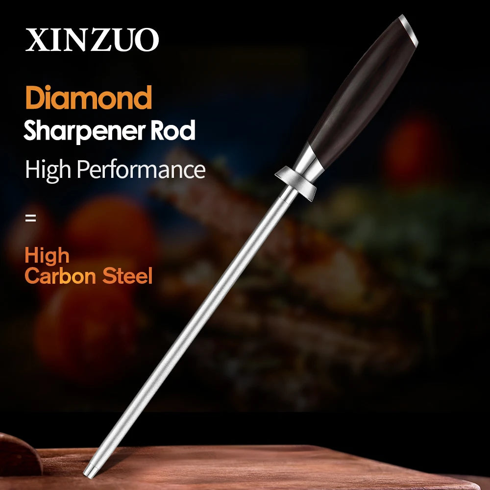 XINZUO Diamond Sharpening Rod – Professional Knife Honing Steel Knife Honing Rod Axl L