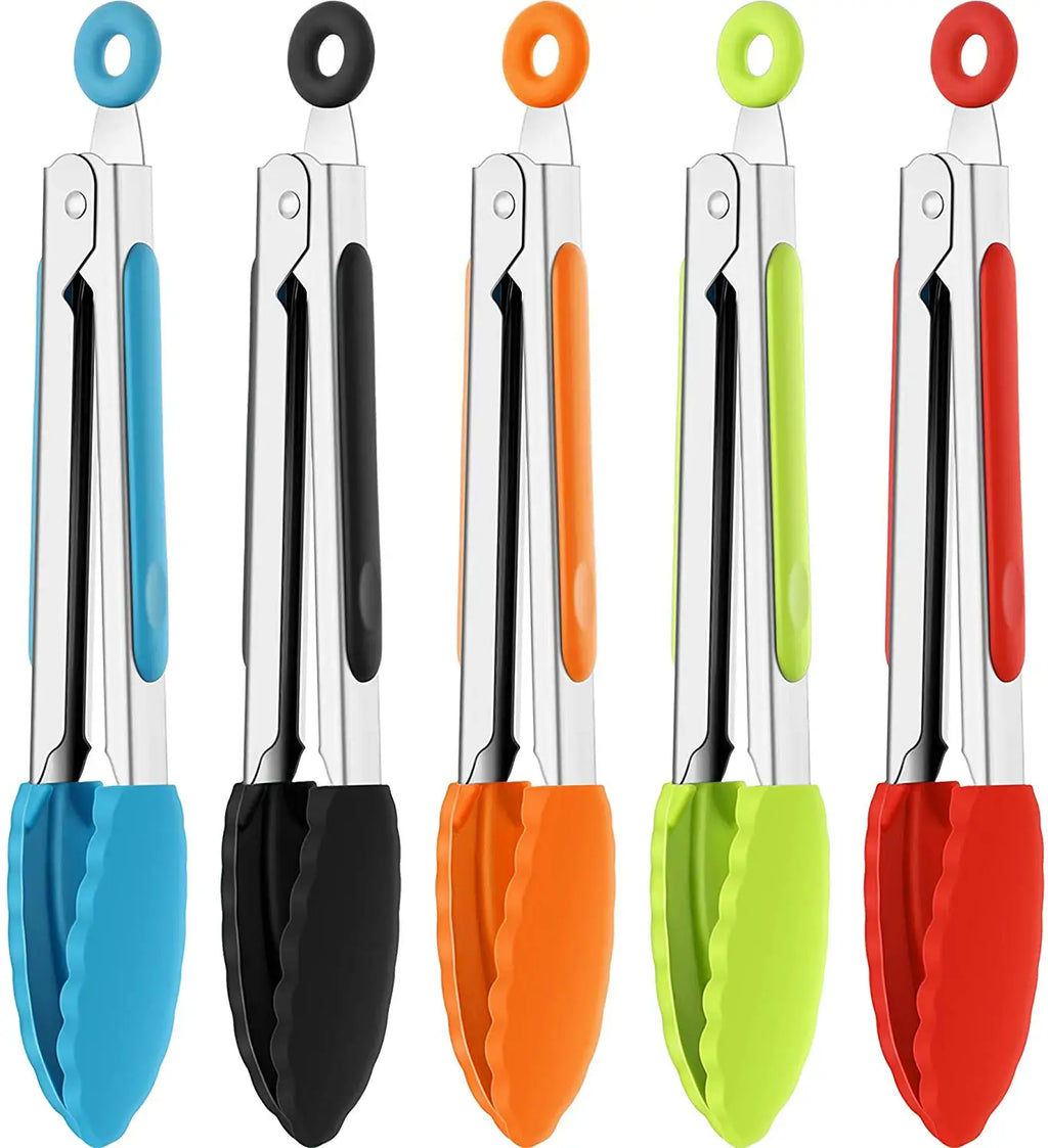 Silicone Kitchen Tongs Set – 7, 9 & 12 Inch BBQ Cooking Tongs Kitchen Cooking Tongs Axl