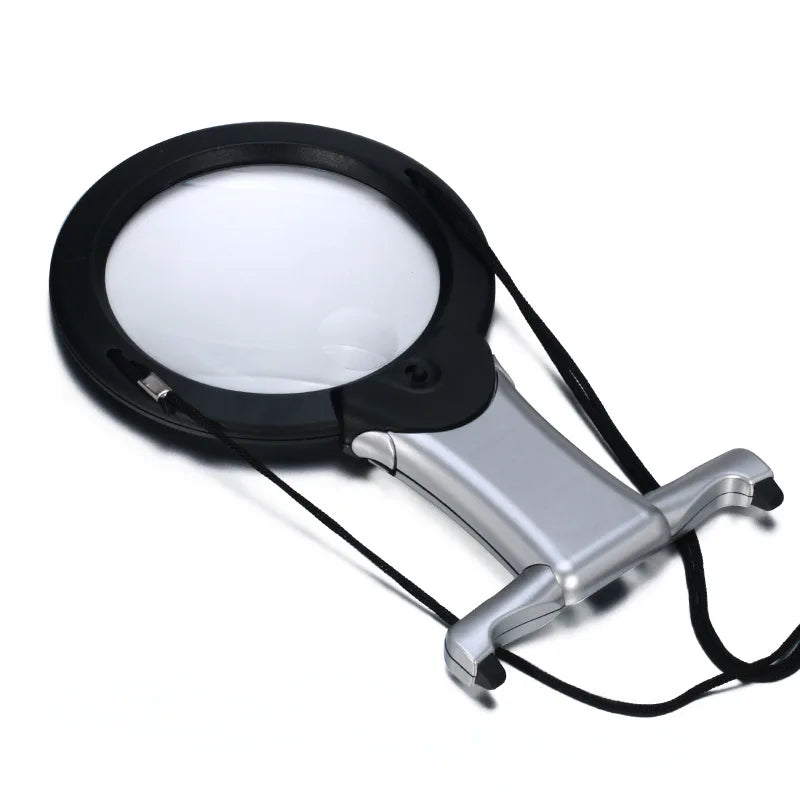 Hands-Free LED Magnifier Loupe 5X 2.5X Neck Wear Reading Glass LED Magnifier Loupe Axl Default Title