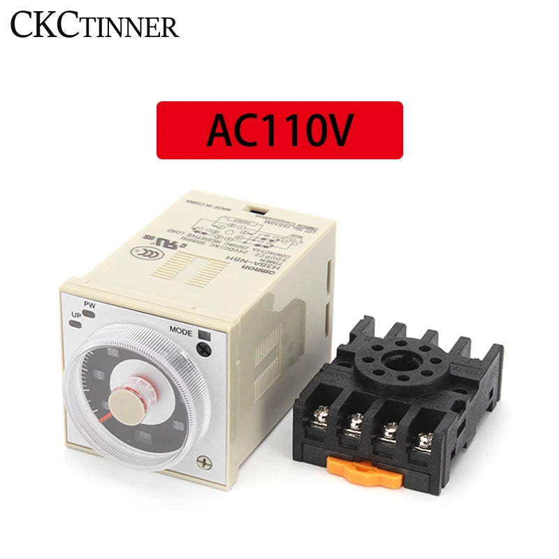 H3BA-N8H Time Relay 8-Pin 2NO2NC 1.2s–300h | Multi-Voltage Time Relay Axl AC110V