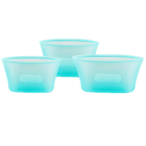 Reusable Silicone Food Storage Bags – Leakproof Ziplock Set Silicone Storage Bags Axl Bowls (3 Pcs) Grey