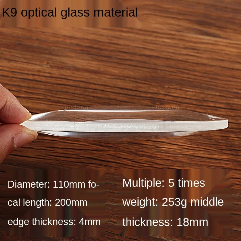 110mm K9 Optical Glass Biconvex Lens – DIY Projector & Science Optical Glass Lens Axl
