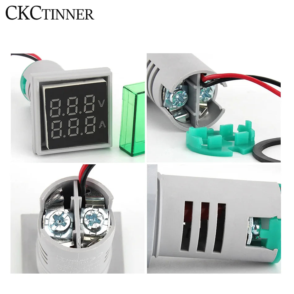 AC 60–500V LED Digital Voltmeter 22mm Panel Mount Voltage Indicator Digital Voltmeter Axl