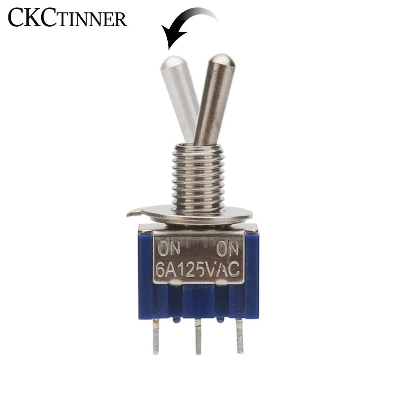 MTS-102 SPDT Toggle Switch 6A 125V 6mm 3-Pin | 5 or 10 Pack Toggle Switch Axl