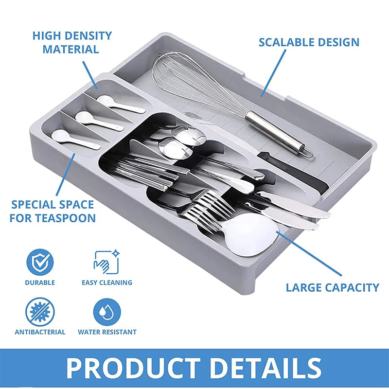 Multipurpose Silverware Drawer Organizer Tray | BPA-Free Drawer Organizer Tray Axl