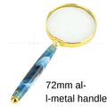 10x LED Handheld Magnifying Glass – Jade Handle & Gold Frame LED Handheld Magnifier Axl 80mm